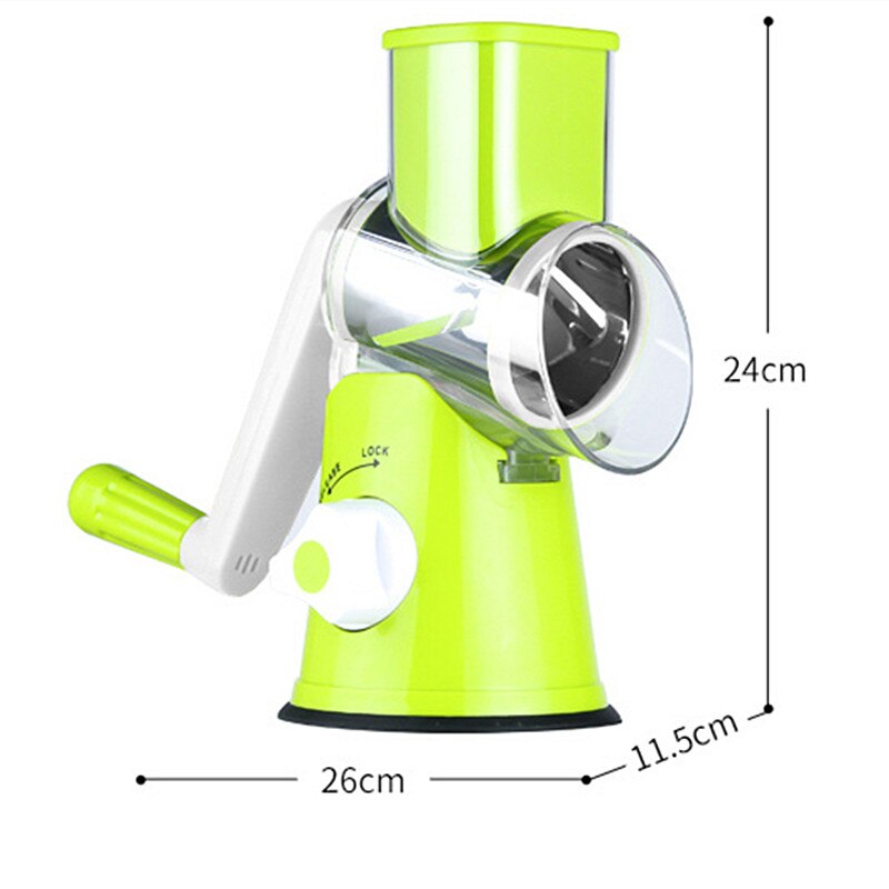 Coupe-légumes manuel, mandoline ronde, râpe à oignons, pommes de terre, carottes, avec 3 lames, accessoires de cuisine, gadgets, outil