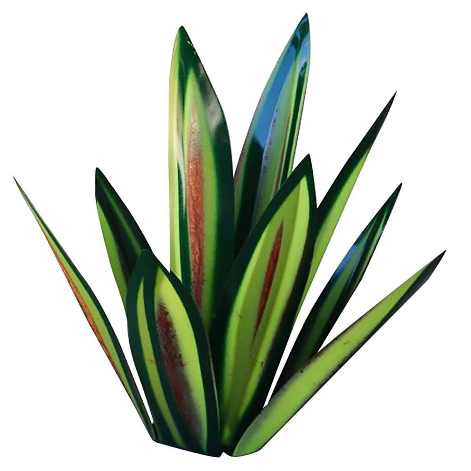 Rustique Sculpture En Métal Peint à la Main Artificielle Agave FER BRICOLAGE Statue D'art Plante Pour La Décoration de Cour De jardin Paysage Ornements: Green 27cm