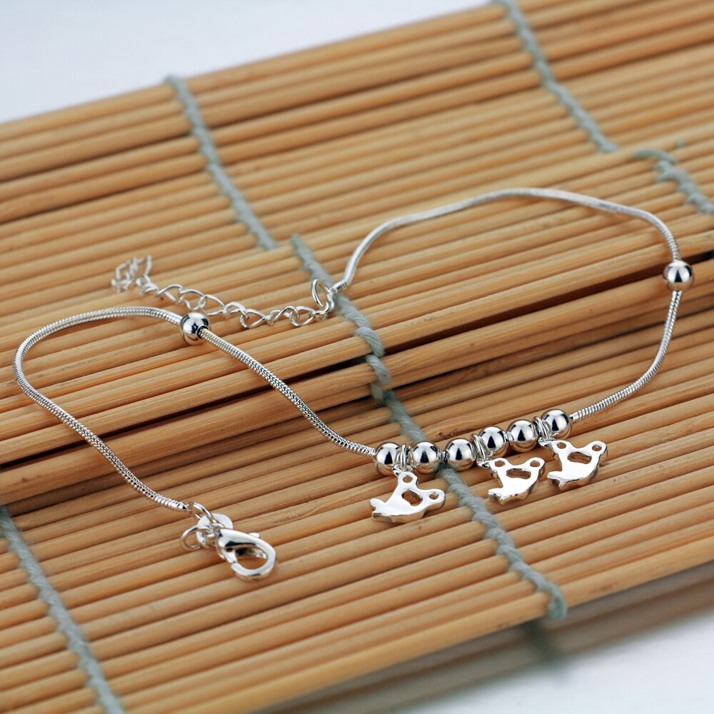 Ciondolo speciale da donna in argento Sterling 925 con ciondolo a forma di cartone animato femminile estate popolare gioielli in argento 28cm braccialetto alla caviglia a catena