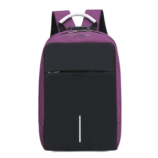 UOSC Mannen Multifunctionele Anti Diefstal Rugzak 15.6 "Inch Laptop Usb Opladen Rugzakken Waterdichte Schooltas Business Reistassen: Purple