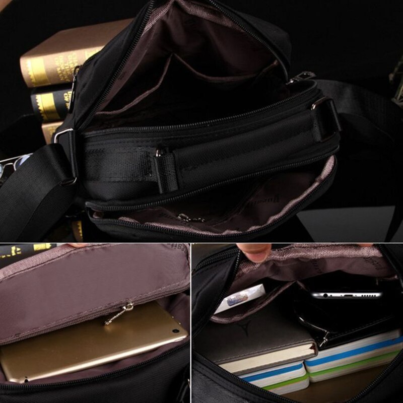 Men's Handbag Messenger Bag Waterproof Men Oxford Zipper Bag Crossbody for Male Male Business Casual Single Shoulder Bag