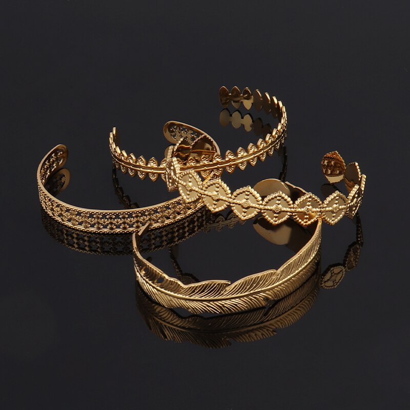 Punk Vintage Armband Öffnung Armbänder Für Frauen Edelstahl Armreif Armband Manschette Armband Blatt Charme Armband Schmuck