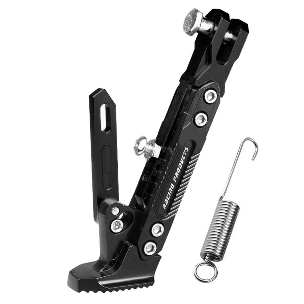 Motocicleta bicicleta elevador kickstand pé ajustável apoio lateral kickstand para moto elétrica estacionamento pé suporte lateral: Black