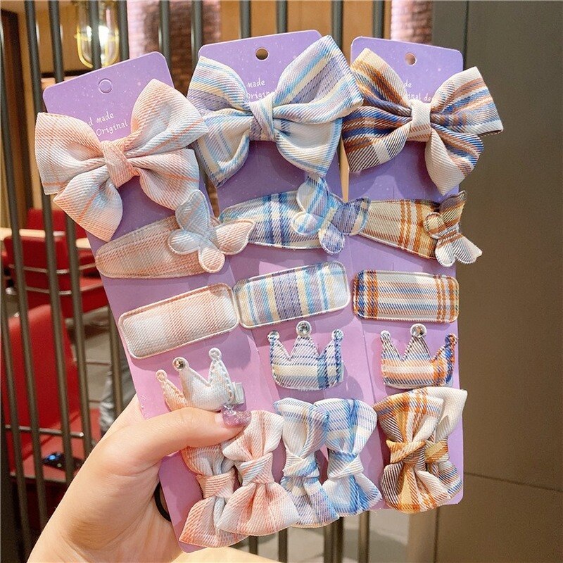 6 stuks/set pony clip meisje haar clip traliewerk hoofd sieraden clip prinses strik meisje haar touw baby meisje haaraccessoires