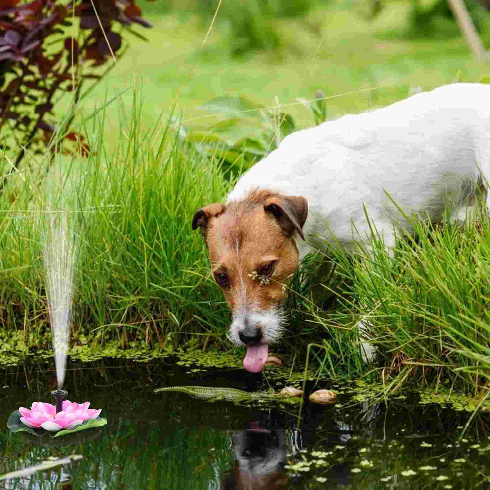 Lotus Shape Water Fountain Ponds Solar Panel Fountain Garden Decoration