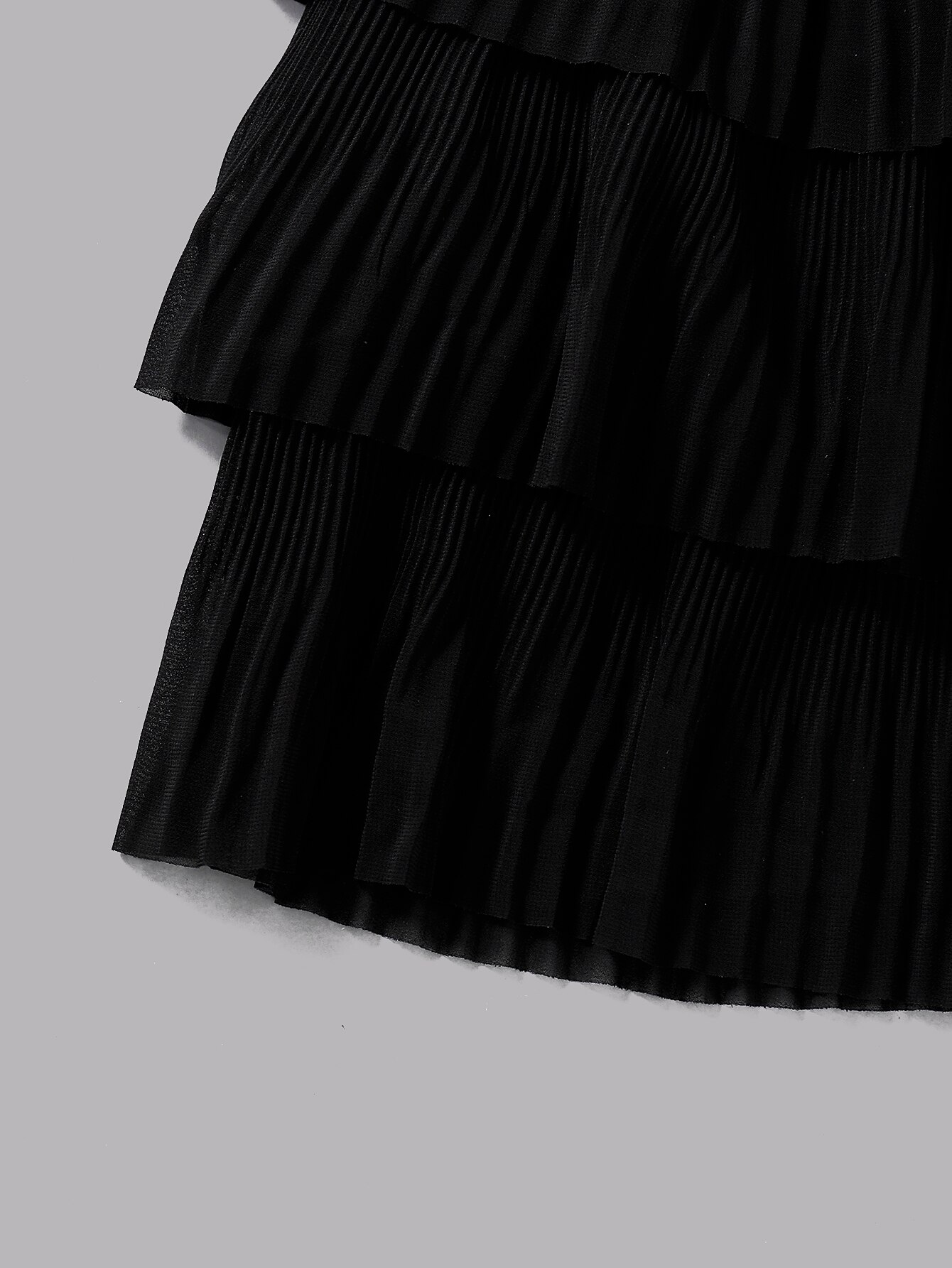 Falda en capas de Color negro para niñas pequeñas, cintura elástica con dobladillo plisado, parte inferior para primavera y otoño de 18 meses a 6 años
