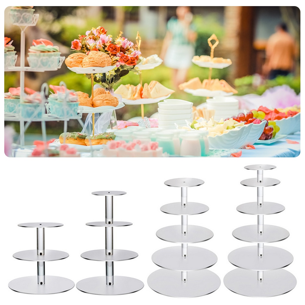 1PCs Transparent Removable Acrylic Cake Display Stand For Party Round Cupcake Holder Bakeware Wedding Birthday Party Decoration
