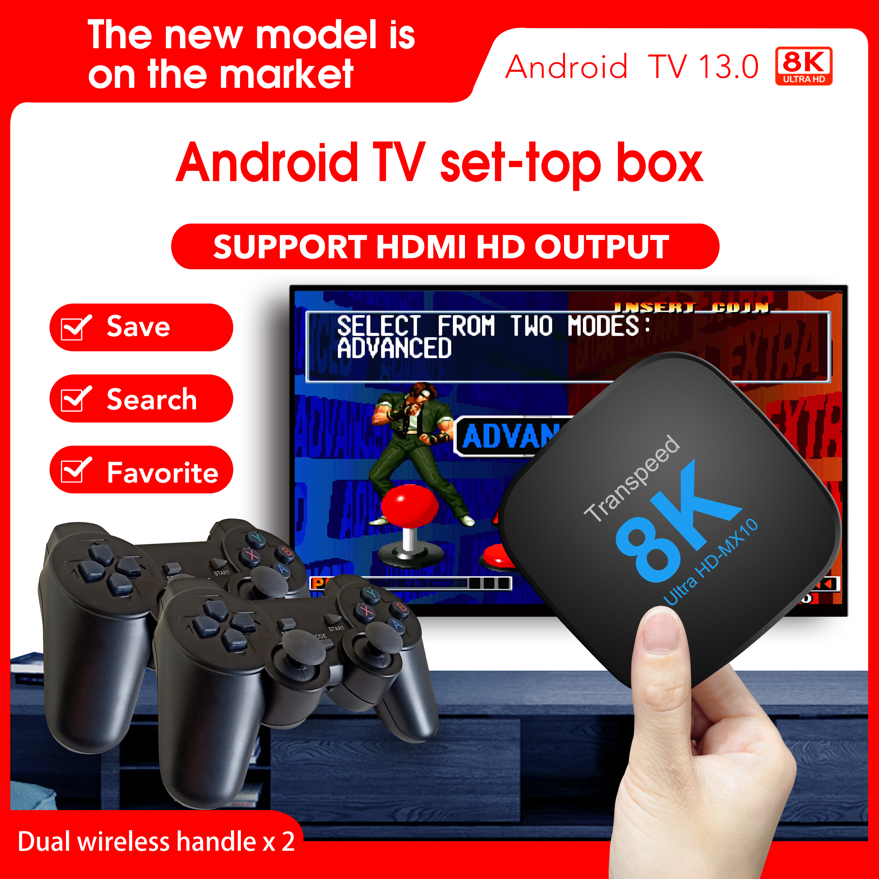 Transpeed Android 13 TV Box ATV Dual Wifi With TV Apps 8K Video BT5.0+ RK3528 4K 3D Voice Media Player Set Top Box