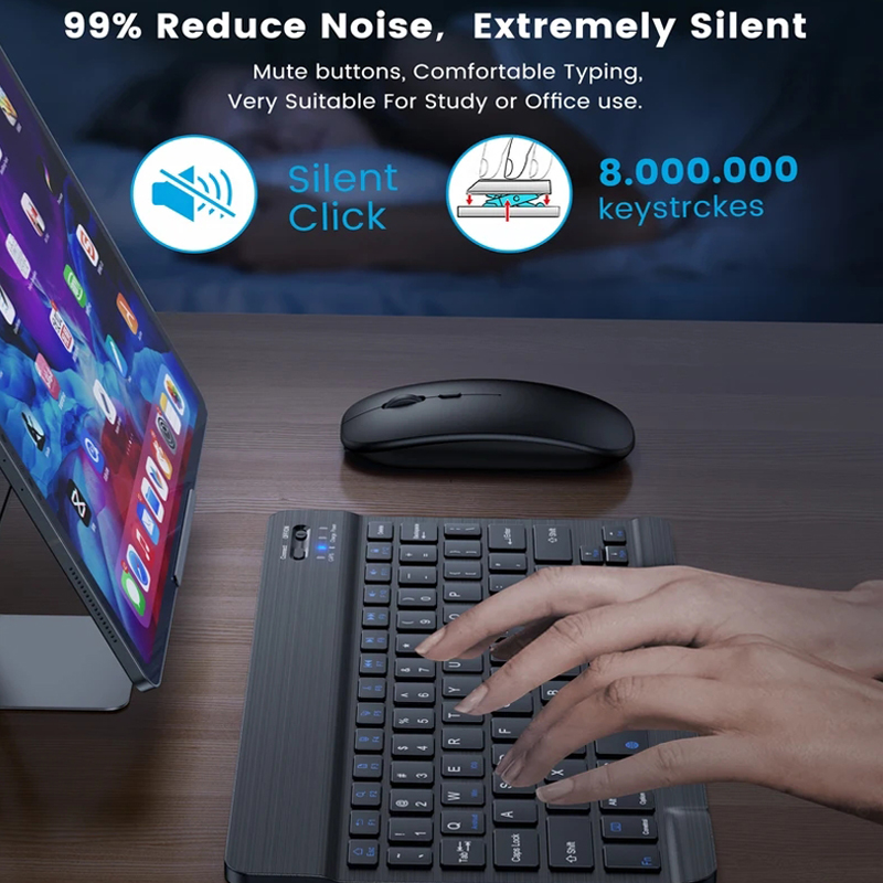 Xiaomi-teclado y ratón inalámbricos con Bluetooth, tableta magnética ultrafina de 10 pulgadas para IPad, Huawei, tabletas, teléfonos recargables