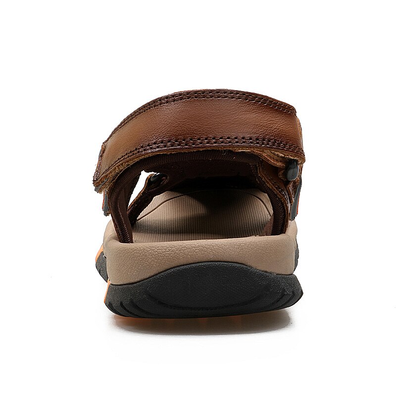 Confortable En Cuir Véritable Sandales Hommes Classique Doux Sandales Massage Respirant hommes Sandales Grande Taille 38 ~ 45