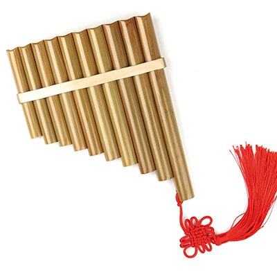 Chinese Folk Musical Instrument Pan Flute Bamboo Panflute 10 Pipes Wind Instrument Panpipes Flauta Handmade Easy Carry
