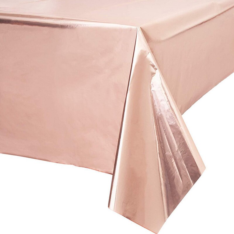 Rose Gold Wegwerp Tafelkleed Plastic Picknick Tafelkleed Kids Adult Verjaardagsfeestje Decoratie Bruiloft Baby Shower Thuis Supply