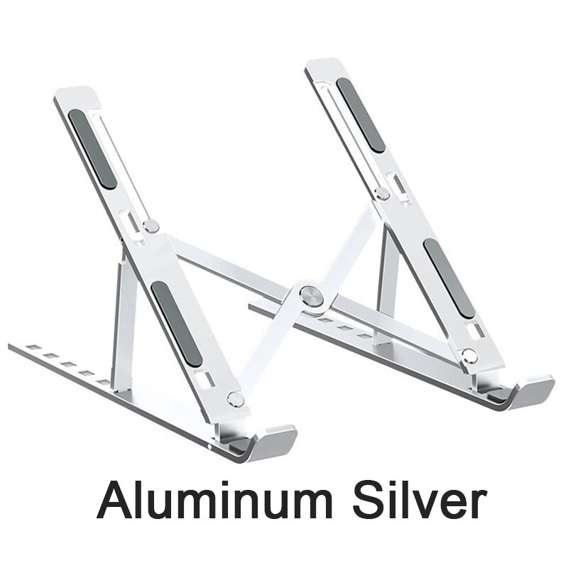 Universal Laptop Stand Adjustable Foldable Desk Rotation Support For MacBook Pro iPad PC Tablet Notebook Desktop Portable Holder: Silver 2