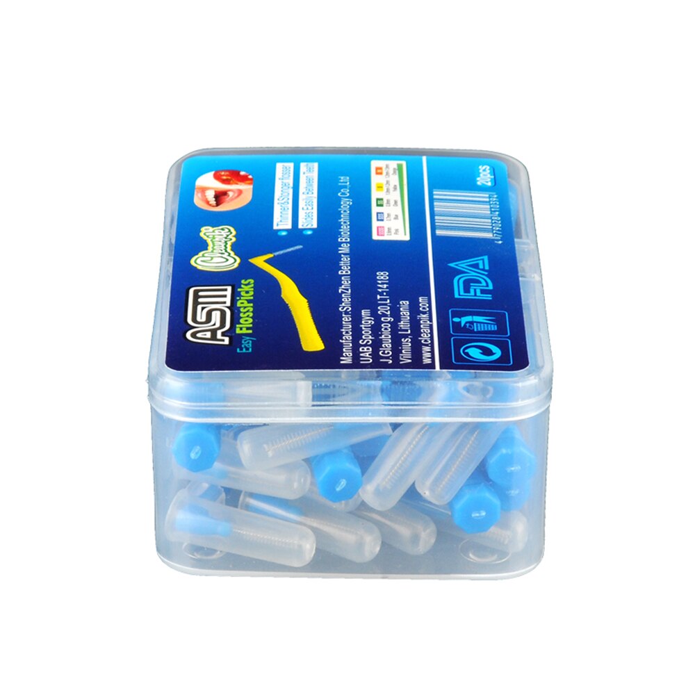 Lote de 20 unidades de brochas interdentales delgadas, cepillos Dentales con cabezal de hilo Dental suave, cepillo de higiene Dental y de cuidado bucal: 02