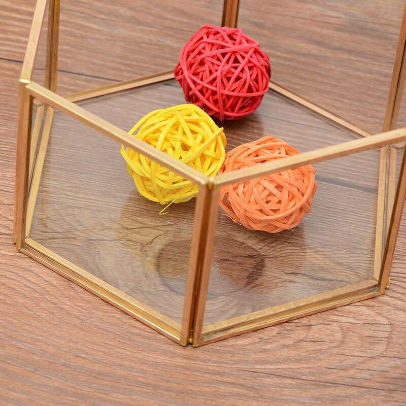 3 modèle verre métal articles boîte de rangement européen bijoux boîte de rangement à clapet verre artisanat décoration maison bacs de rangement