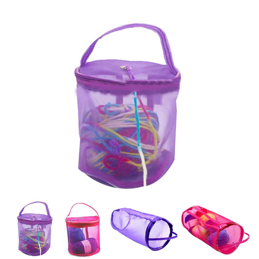 Mesh Knitting Needle Storage Bag Hollow Yarn Crochet Knit Organizer DIY Craft Tote Sewing Thread Holder
