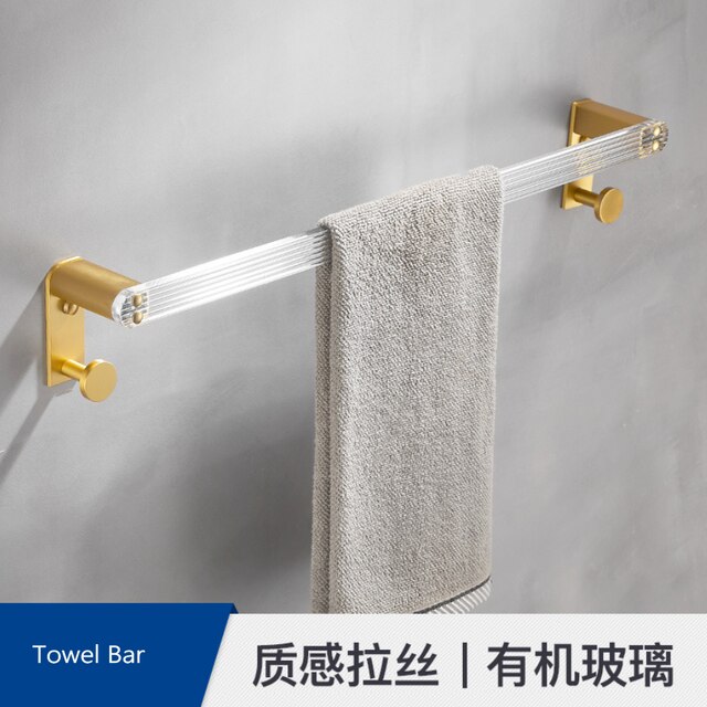 Porte-rouleau de papier toilette en aluminium, matériau acrylique, crochet pour essuie-tout: towel bar