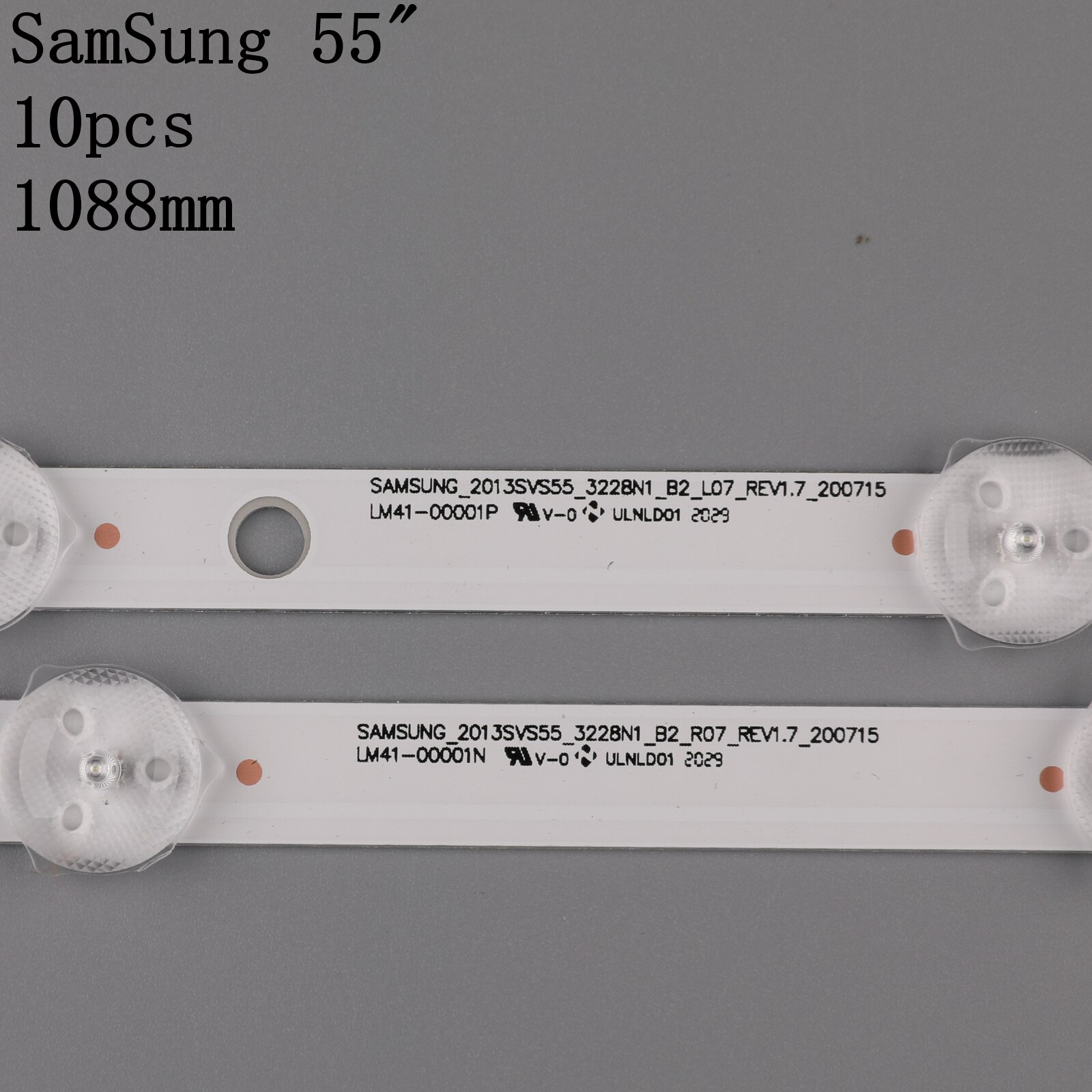 100% 10pcs/Kit LED strip for SAMSUNG TV UN55J6201 UN55J620D UE55H6204 CY DJ055BGHV1H SAMSUNG 2013SVS55 3228N1 B2 L07 REV1.7