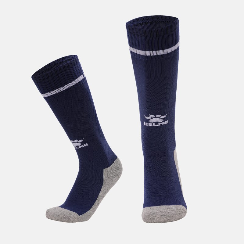 KELME-calcetines de fútbol para niños, medias deportivas transpirables por encima de la rodilla, para competición, entrenamiento, baloncesto, 8101WZ3001: Dark Blue