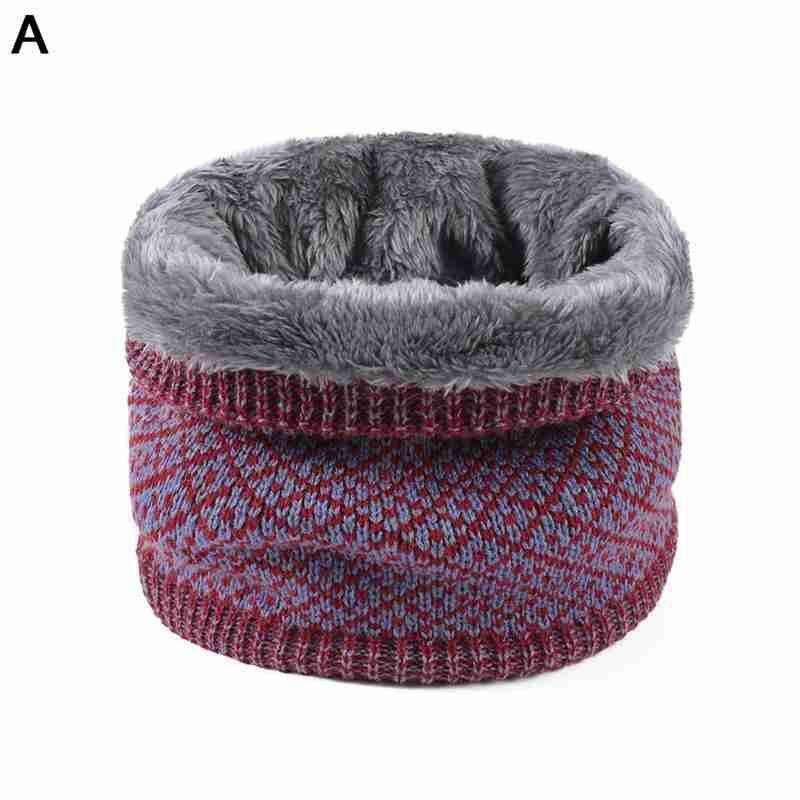 Winter Warm Thicken Cotton Woof Neck Scarf Scarf Knitted Outdoor Ring For Women Unisex Neck Trendy Ring Sport B7Y7: A