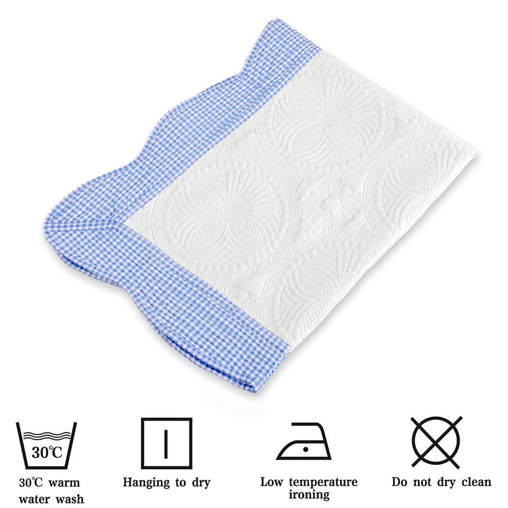 Cotton baby quilt monogrammed embossed patchwork embossed scalloped blanket for children four seasons
