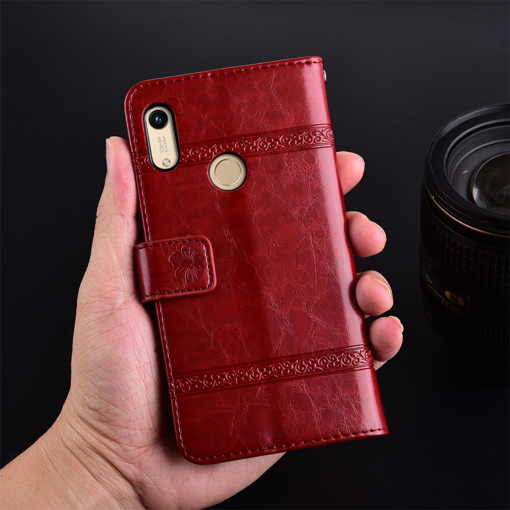 For On Huawei Y6 MRD-LX1 MRD-LX1F Coque Back Cover Y62019 Case Flower Wallet Case For Huawei Y6 Phone Bag