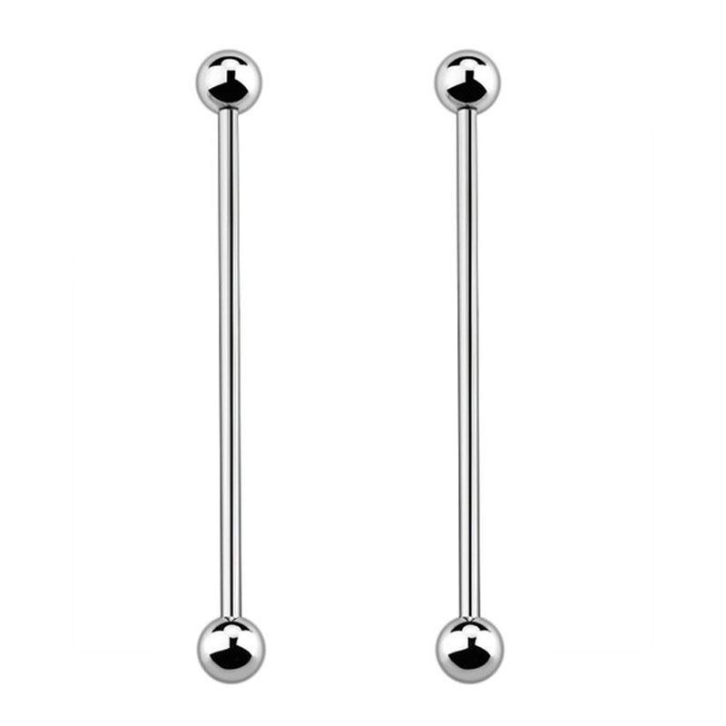2PCS Curve Straight Ear Industrial Barbell Helix Tragus Piercing Scaffold Bar Cartilage Earring Orelha Simple Body Jewelry
