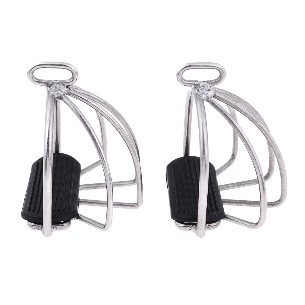 Horse Riding Stirrups English, Endurance Stainless Steel.Stirrups Equestrian Treads with Wide Safety Toe Cage