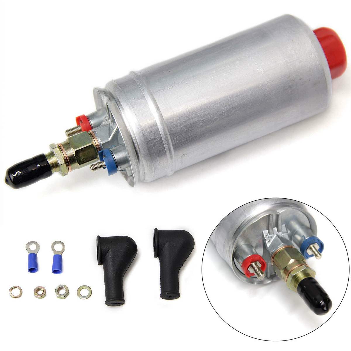 300LPH External Fuel Pump High Pressure Electric Fuel Injection Pump with Installation Accessories for 0580 254 044