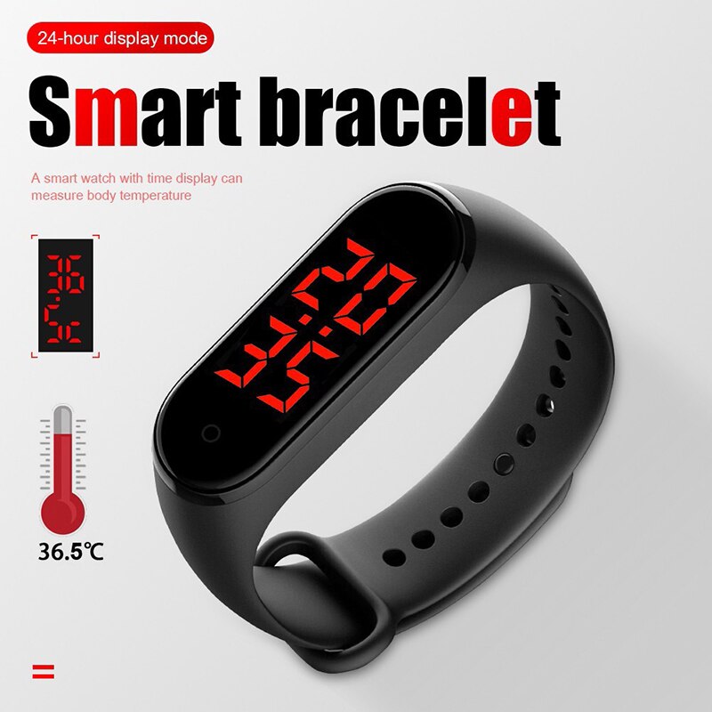 Smart Waterproof Watch With Body Temperature Measurement Display Wrist Watch Unisex H7JP
