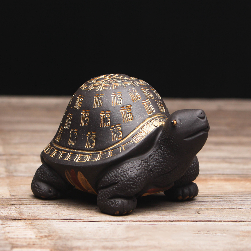 Tortue animale mignonne en argile violette, yixing zisha théière créative, artisanat de décoration pour salon de thé, porte-couvercle