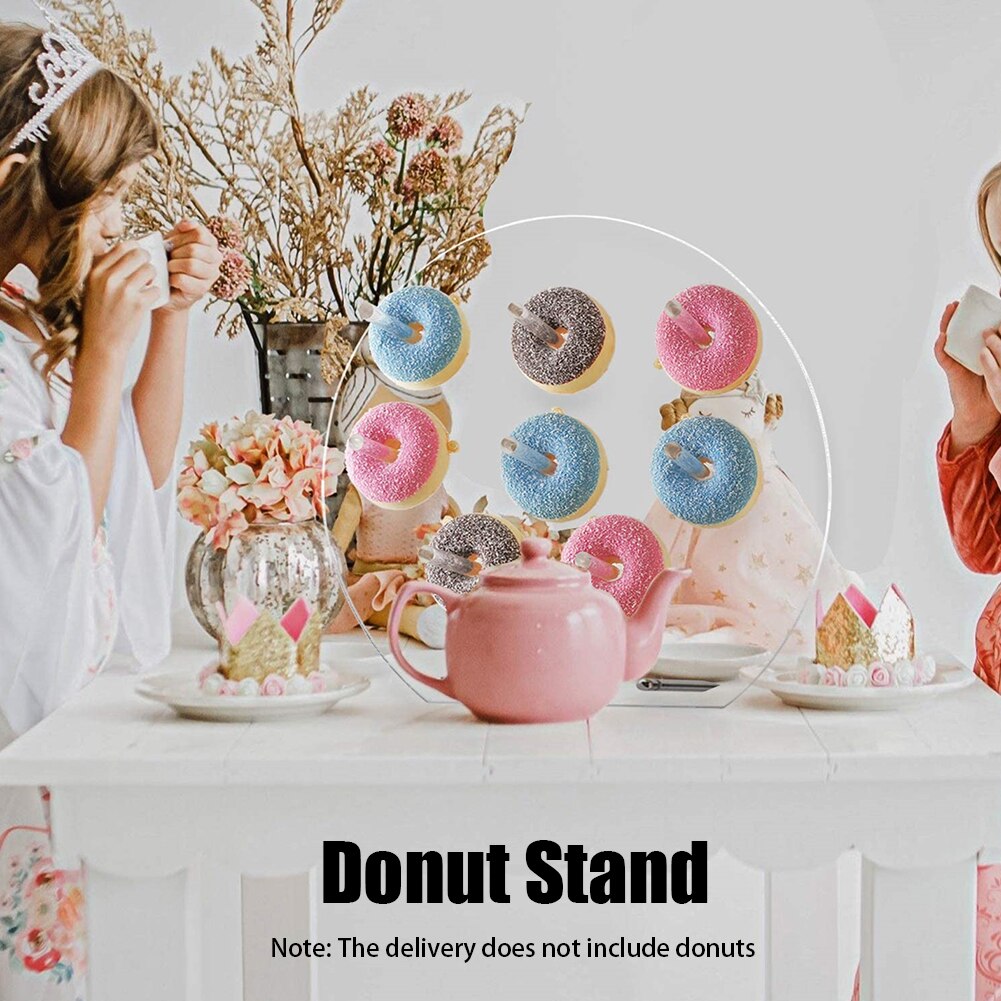 Fødselsdag rack bordplade klar hjem genanvendelig bryllupsfest akryl holder donut stå stabil løg ring baby shower væg display