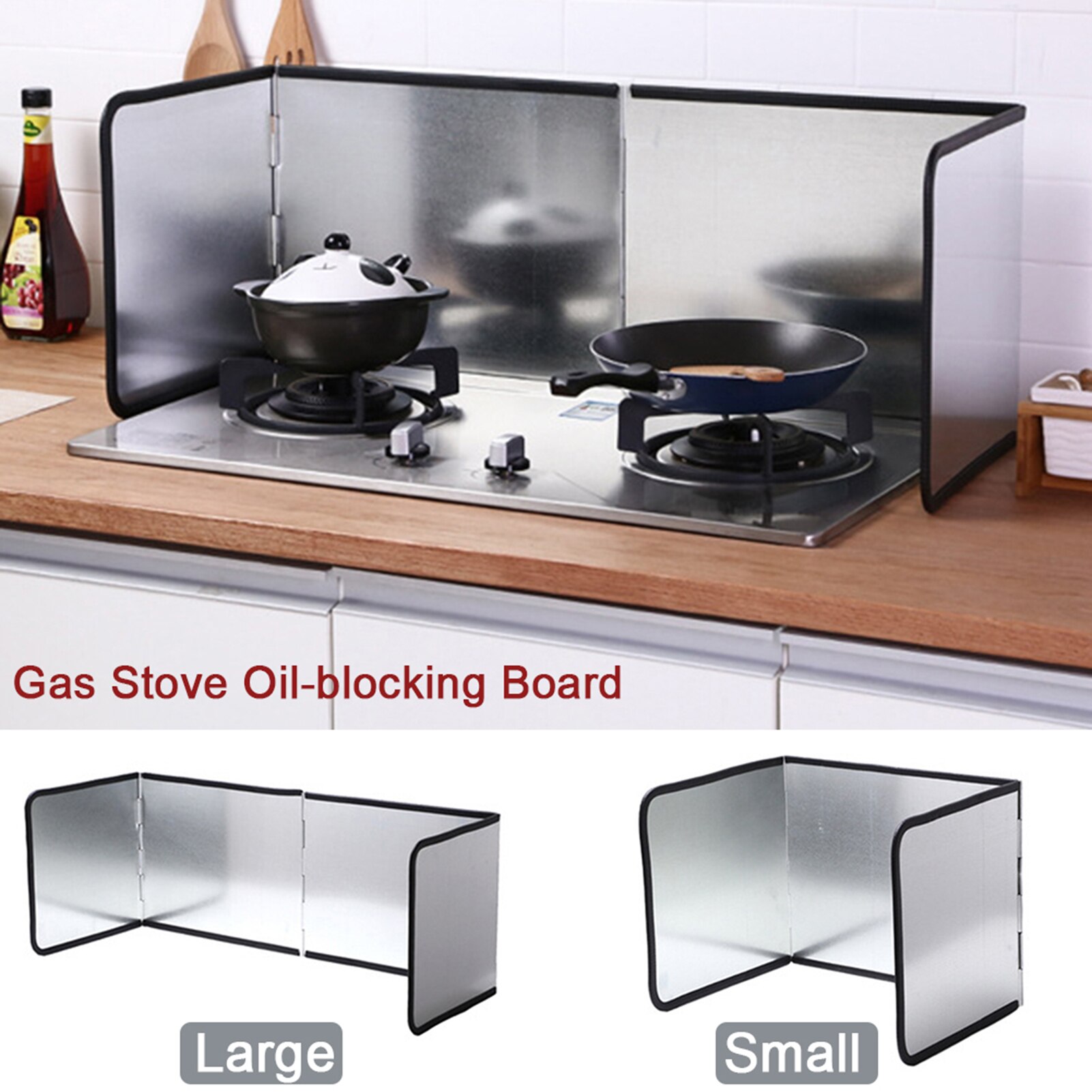 Shield Guard Oil Anti-Splash Block 3-Sided Splatter Shield Guard Gas Stove Baffle Heat Insulation Kitchen Utensils