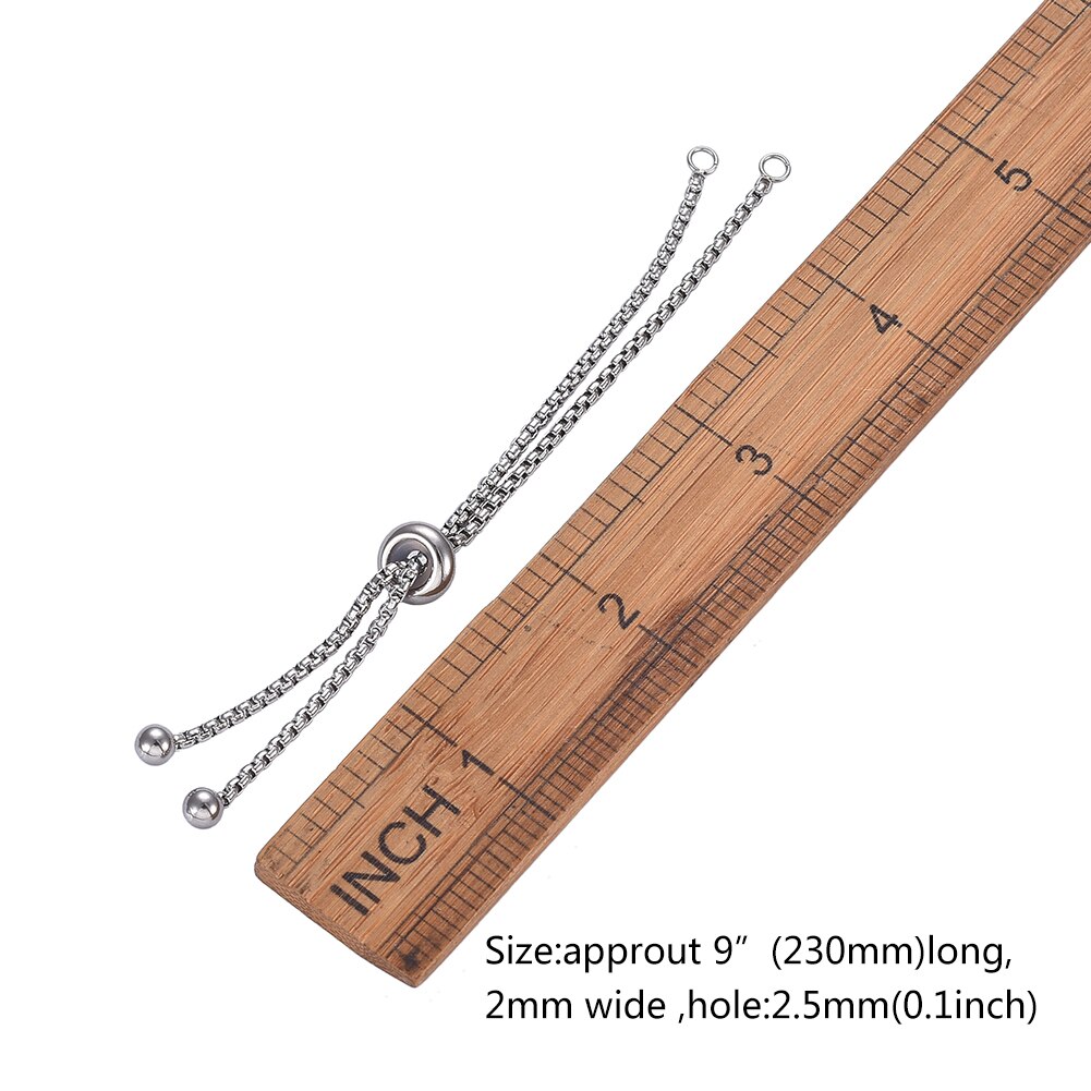 Pandahall 10Pcs 230Mm Verstelbare 304 Roestvrij Armband Maken Slider Armbanden Voor Vrouwen Diy Sieraden Charm Armbanden Maken