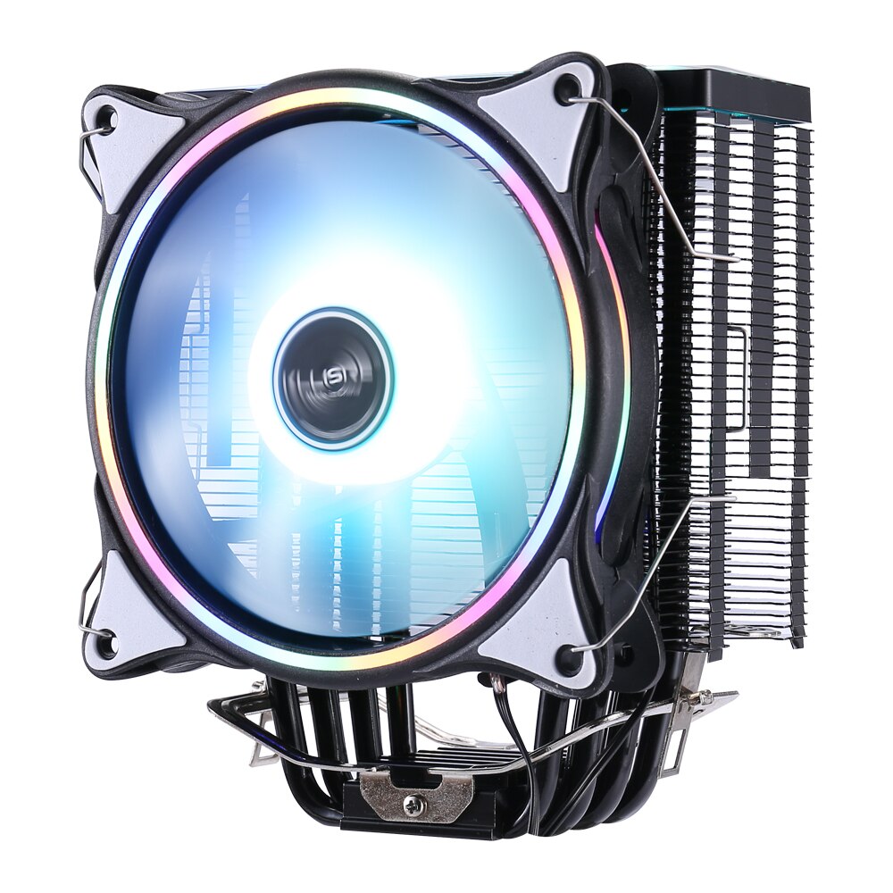 Kllisre cpu køler radiator blæser 6 varmerør rgb pwm 4 pin quiet til inte lga 115x 1200 v3 x79 x99 am4 socket ventilator