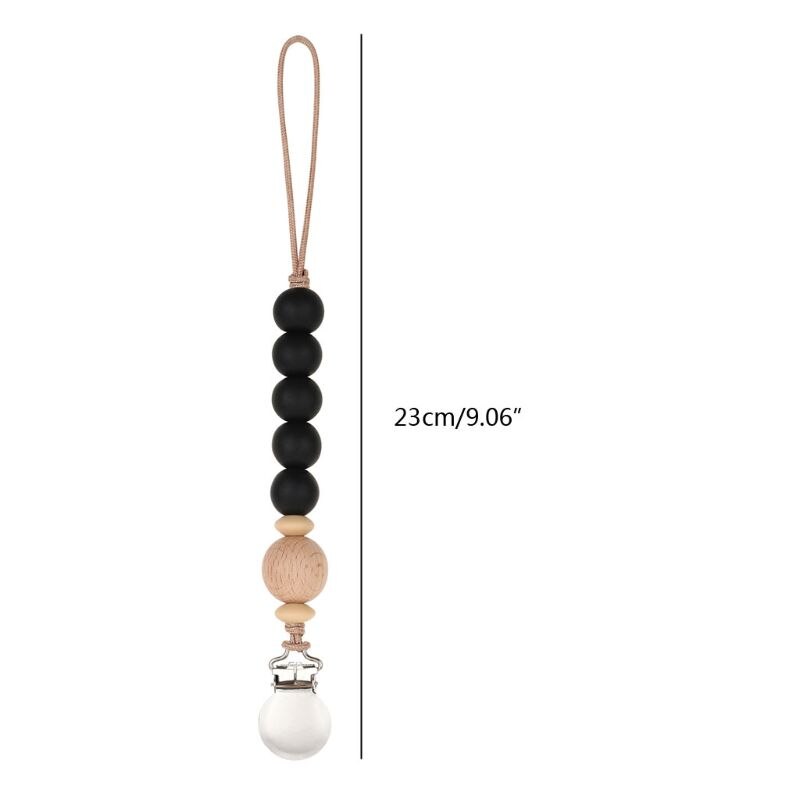 OOTDTY Clips factices bébé garçons filles sucette chaîne Silicone dentition soulagement jouets perles apaisie porte-sucette Clips bébé douche