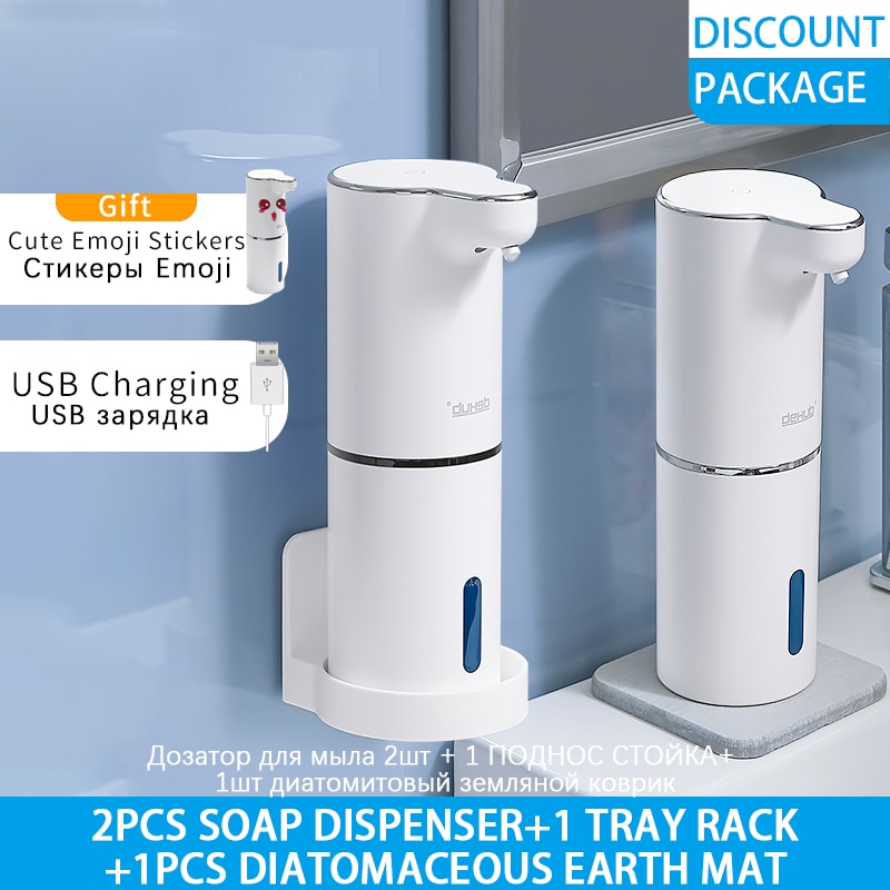 Multifunctional Bathroom Soap Dispenser Intelligent Sensing Foam Soap Dispenser USB Charger Hand Sanitizer: 2pcs Mix Sets3