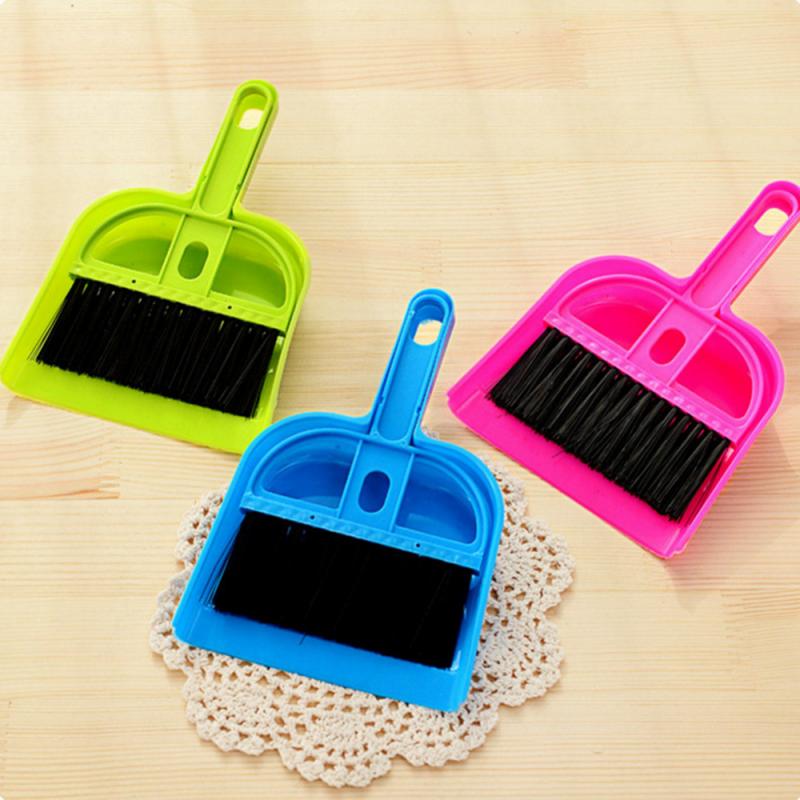 Mini Desktop Sweep Reinigingsborstel Kleine Bezem Dustpans Desktop Veegmachine Vuilnis Dust Cleaning Schop Voor Home School Office