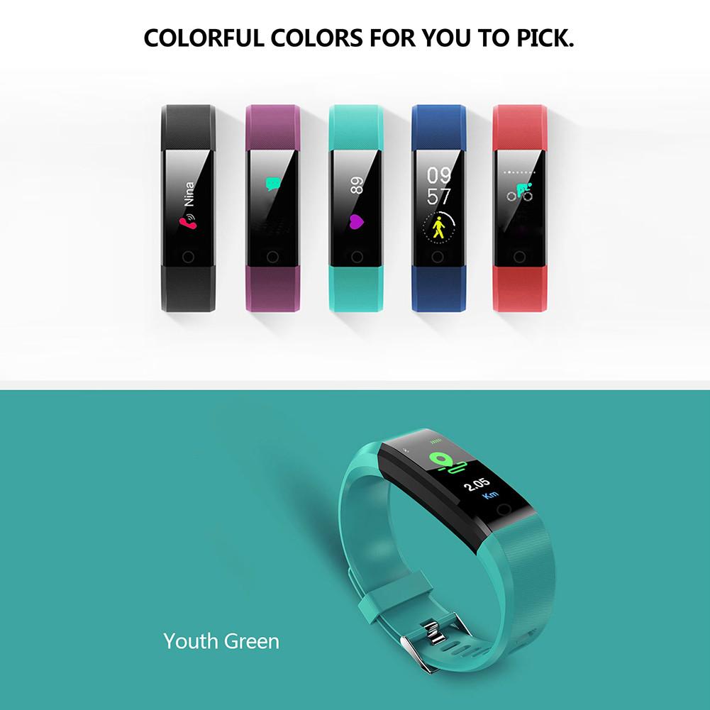 ID115 PLUS Color Screen Smart Bracelet Sports Pedometer Watch Fitness Running Walking Tracker Heart Rate Pedometer Smart Band