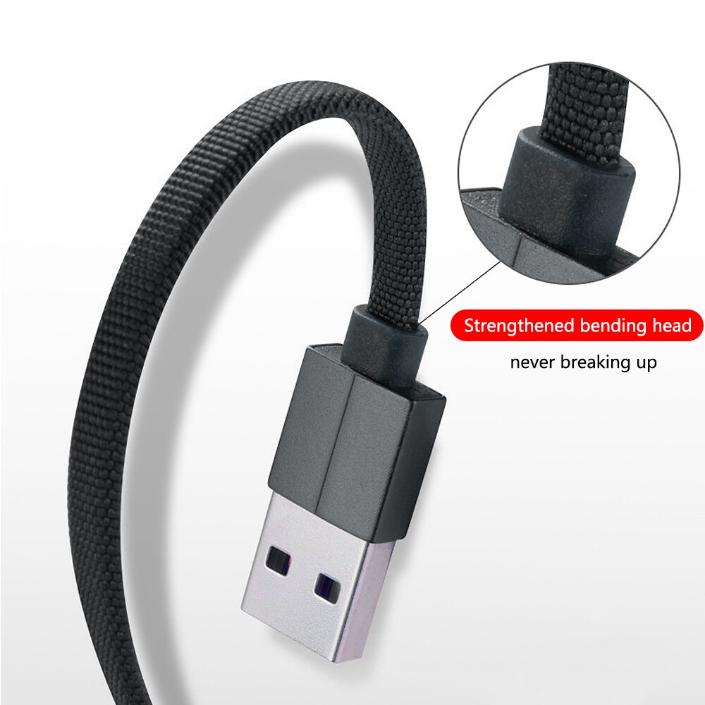 FBYEG Micro USB Kabel 20 CM/1 M/2 M/3 M Snelle Opladen Data Sync Platte USB Opladen Voor iPhone X XS MAX XR 8 7 6s Plus 5