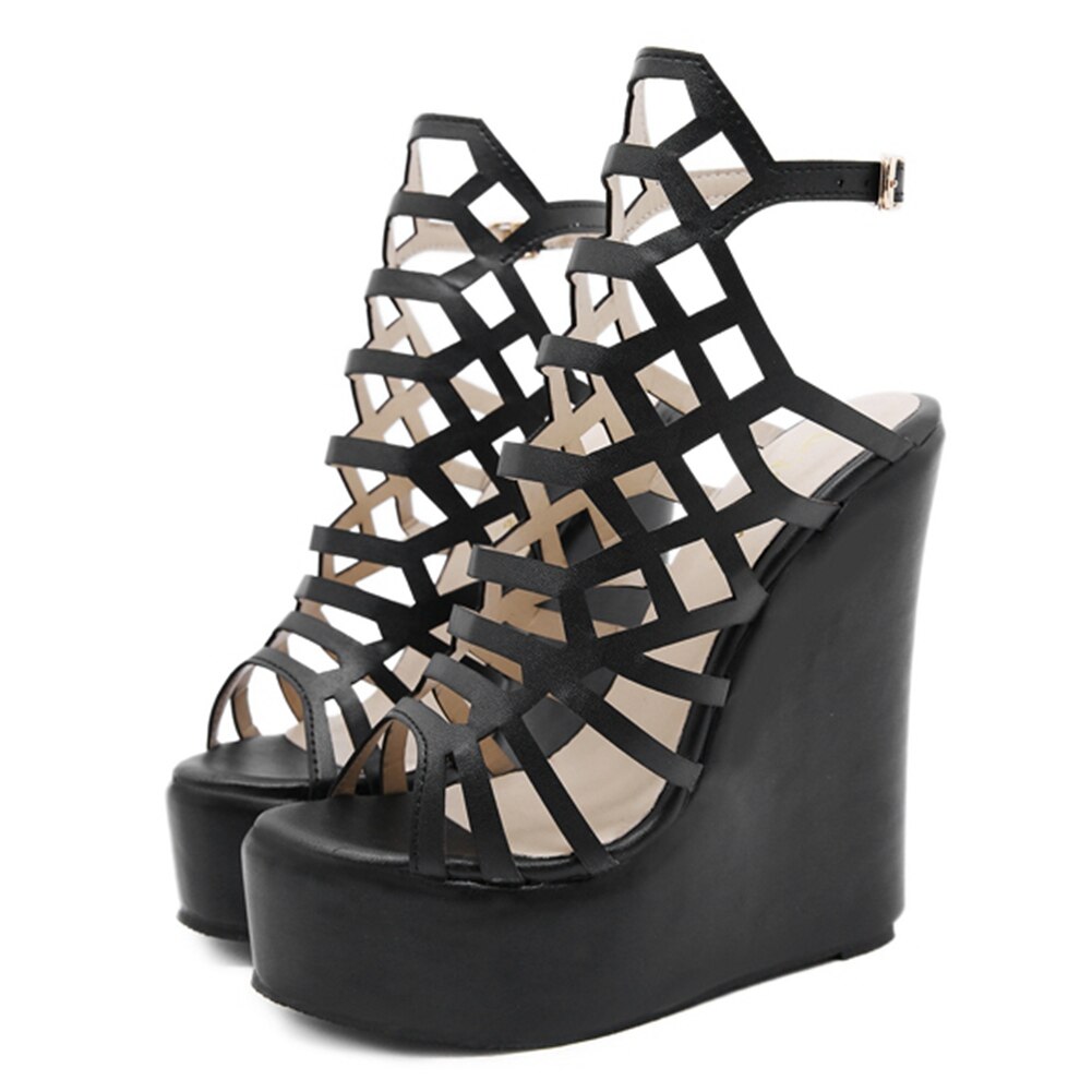 Sarairis Neue Große Größe 42 Keil hoch Fersen Sommer Sandalen Frau Schuhe Plattform Schnalle Schuhe Dame Pumpen