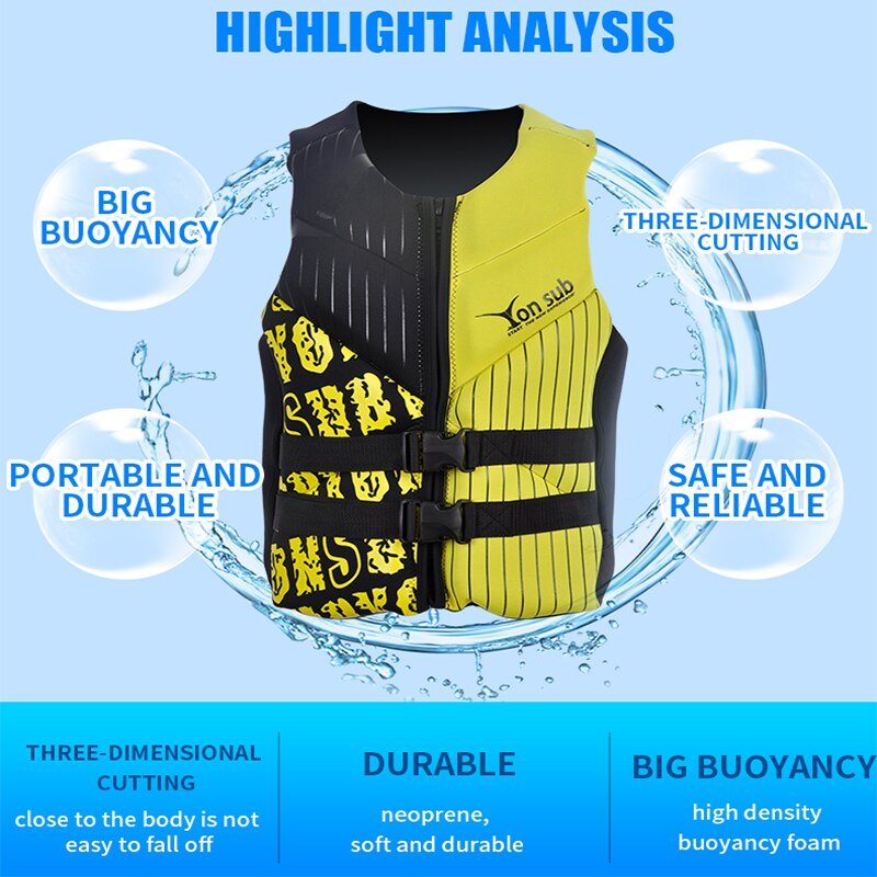 Life Vest Adult Neoprene Life Jacket Fishing Drifting Swimming Kayaking Boating Water Sports Safety Life Vest