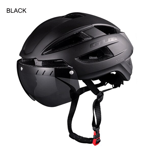 Cycling Helmet With LED Light USB Rechargeable Intergrally-Molded MTB Road Bike Helmet With Goggles XXL 58-65CM Safety Cap: black