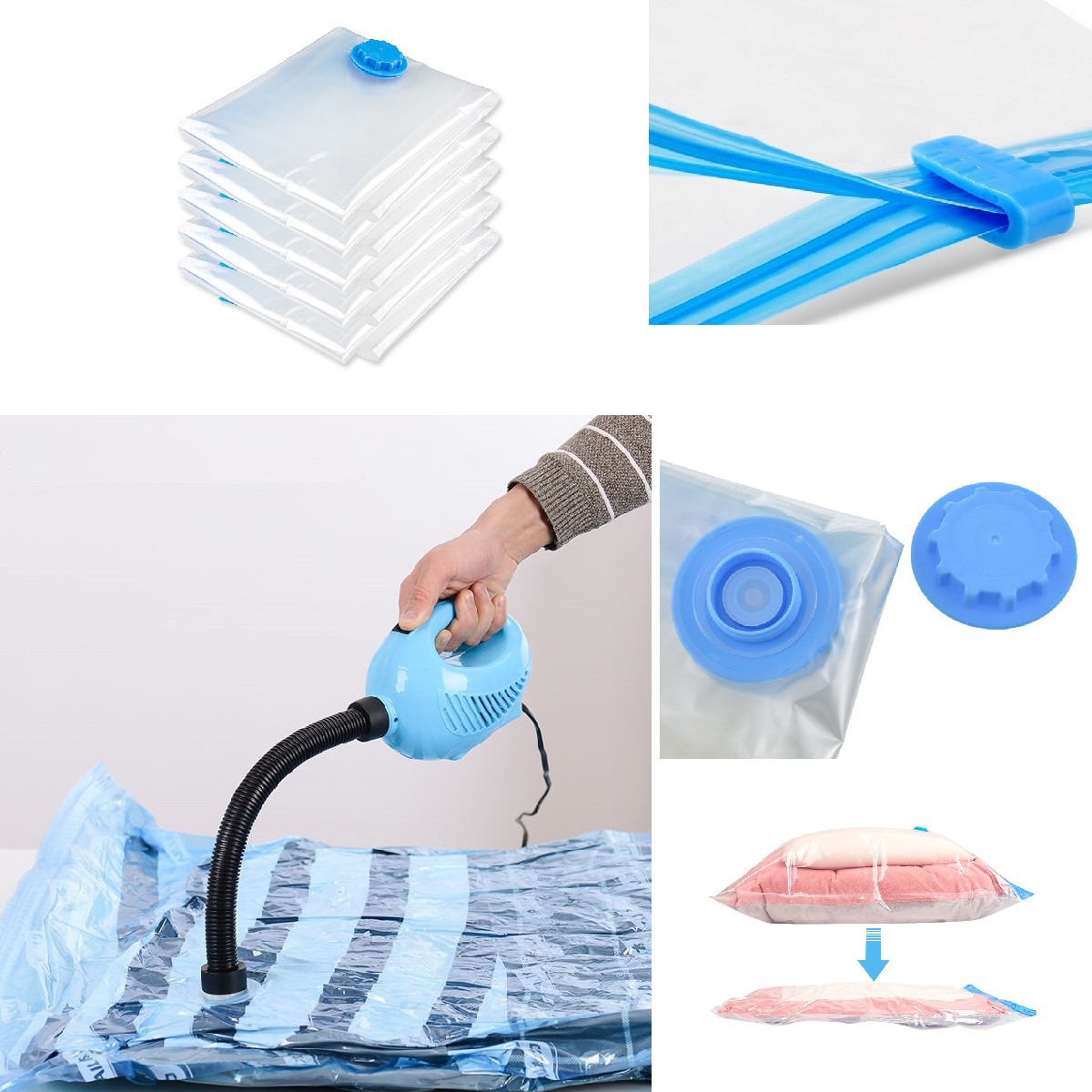 Break-proof vacuum bag clothes storage bag with valve transparent border compression storage bag travel space-saving sealing bag