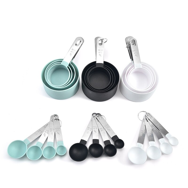4 stk/sæt køkken målekop kage bagemel måleskeer rustfrit stål håndtag køkken gadgets