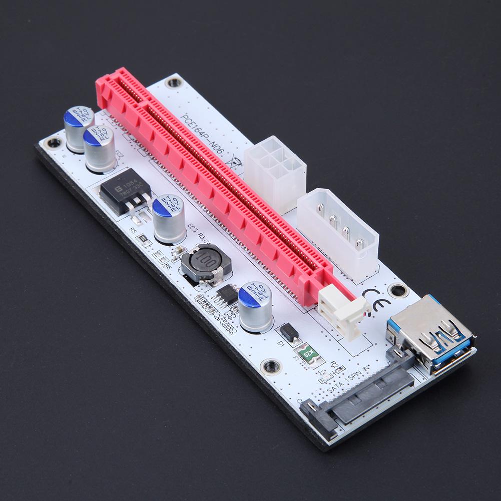 60Cm Pcei Riser Card PCEI64P-N03 008S Pci-E Riser PCI-1X Om 16X USB3.0 Adapter Card Verlengkabel Voor Btc mining Miner