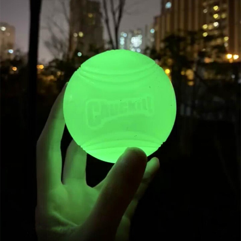 Pet Glowing Ball Dog Toy Pure Natural Rubber Outdoor Leakage Food Squishy Toys for Large Dogs Puppy Luminous Supplies