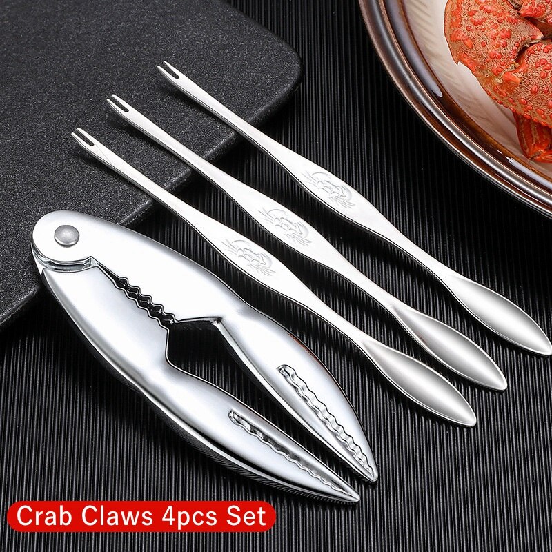 Stainless Steel Crab Tool Set Crab Peel Shrimp Tool Lobster Clamp Pliers Clip Pick Set Seafood Tools Knives Accessories: Type3