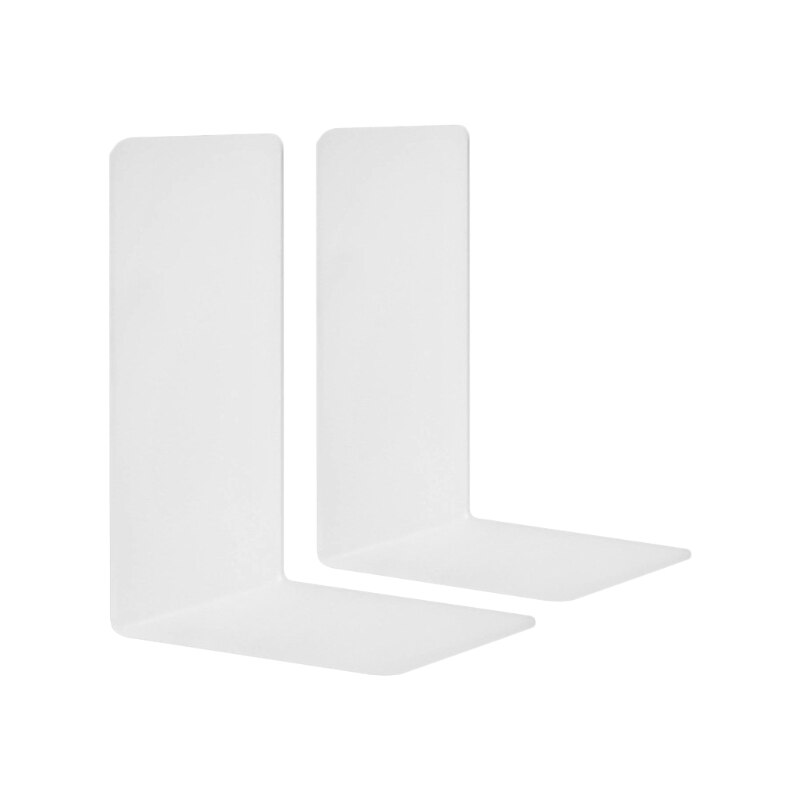 Decorative Clear Acrylic File Holder Clear Acrylic Bookends Acrylic Book Stands Desk Organizer Holders HX6A: Matte white