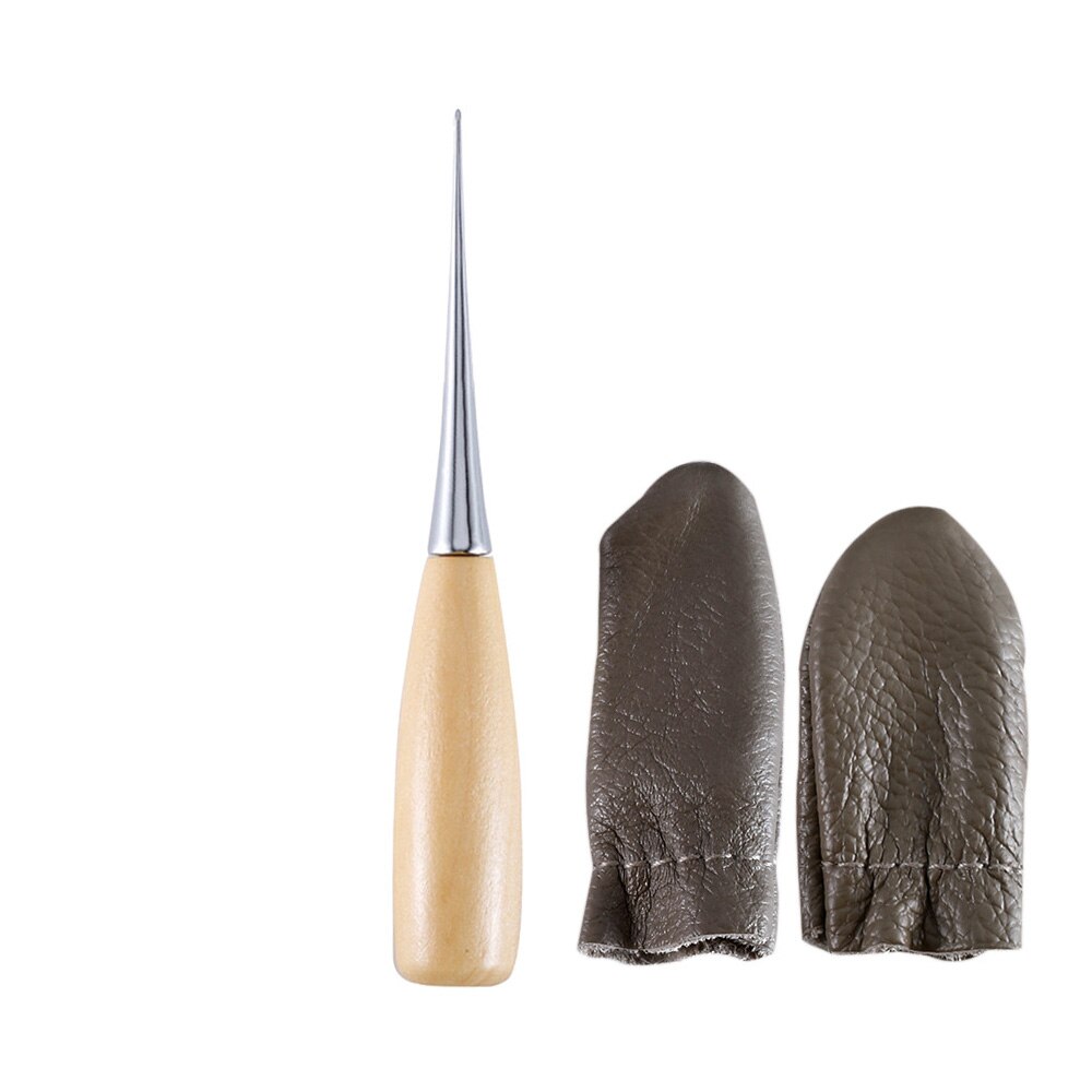 Wooden Handle Awls DIY Punching Leather Tent Sewing Awl Pin Punch Hole Shoes Repair Tool Hand Stitcher Leather Craft Needles: U